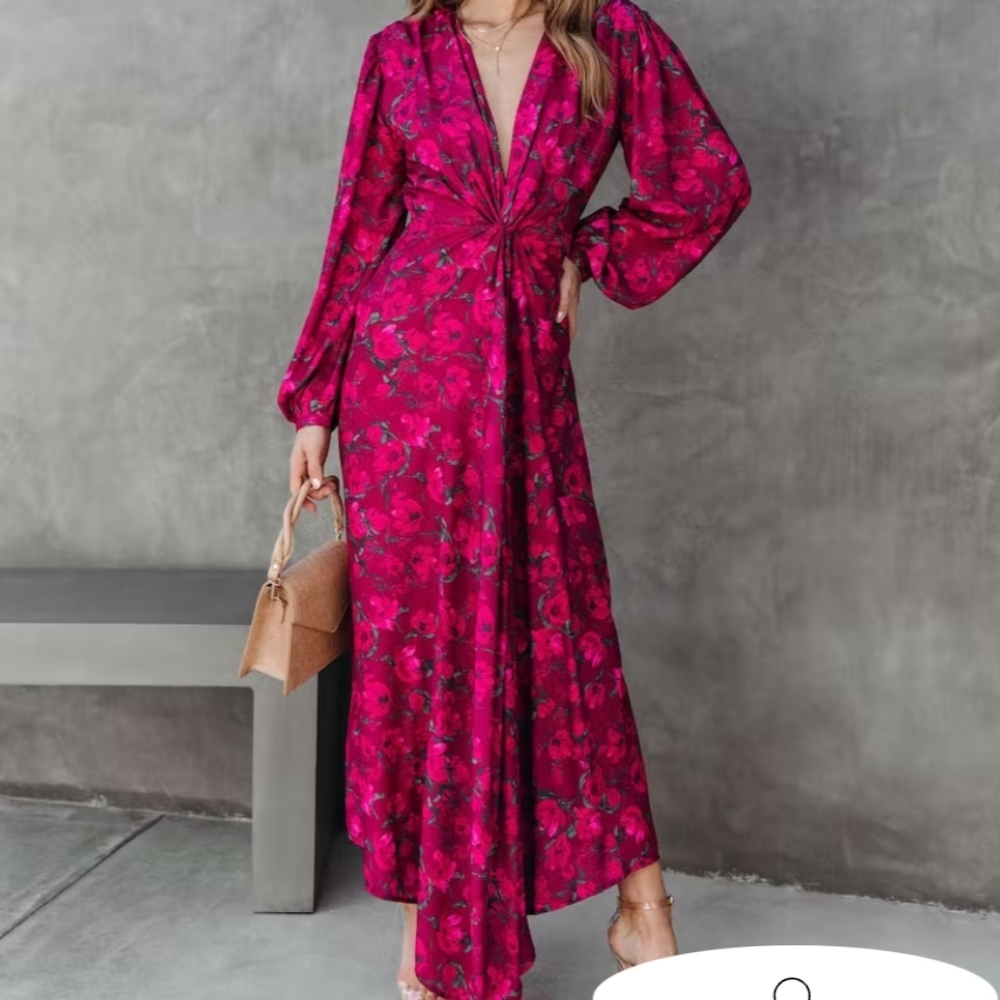 VICI COLLECTION Stefania Floral Twist Maxi Dress